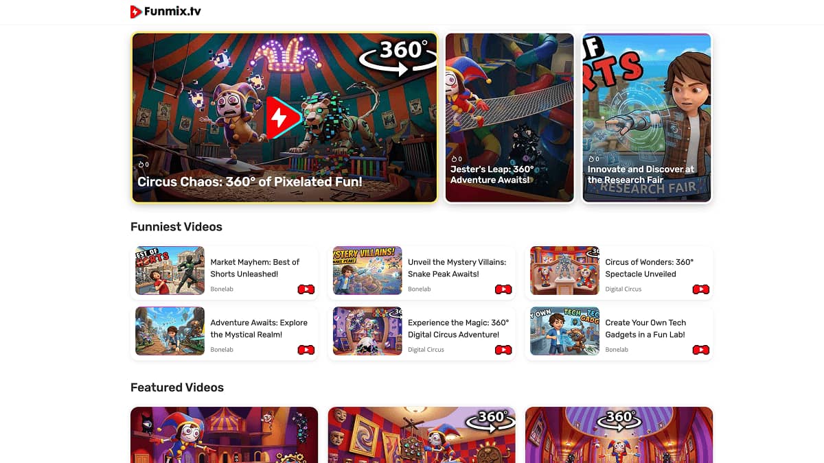 Funmix.tv funny videos homepage